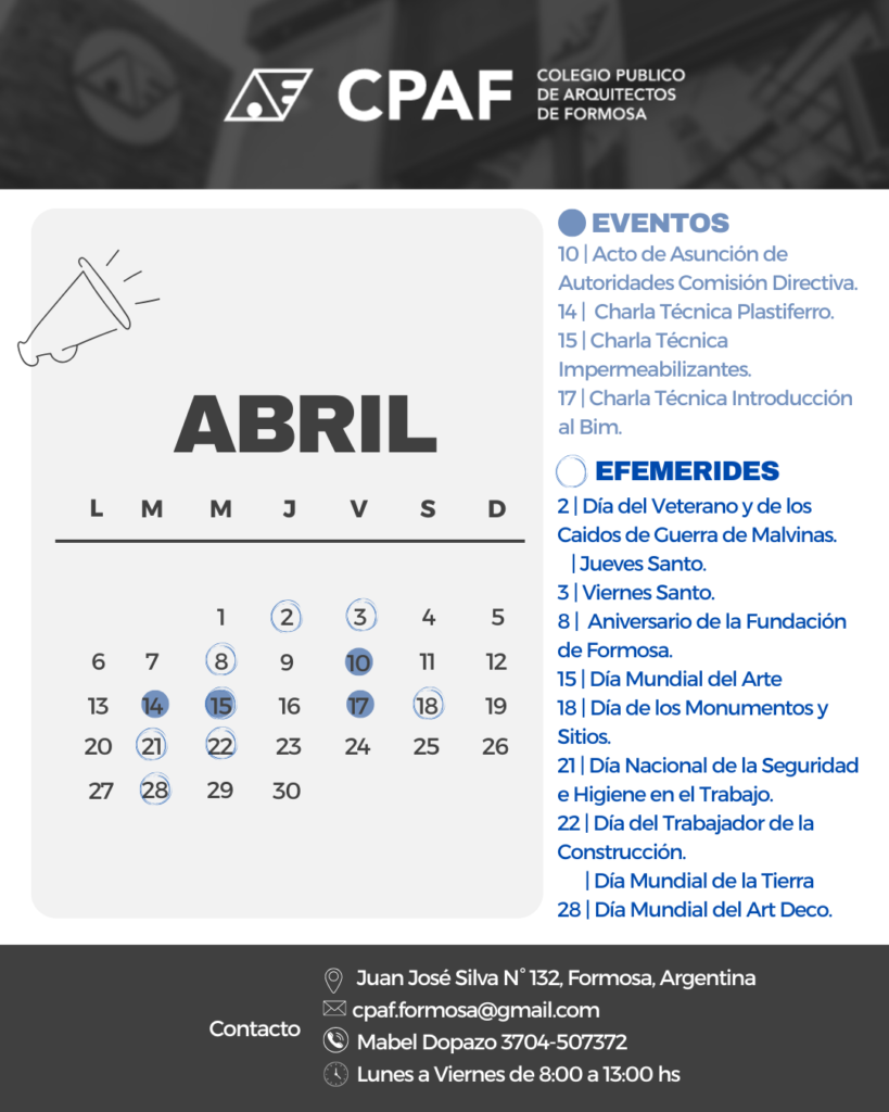calendario cpaf abril
